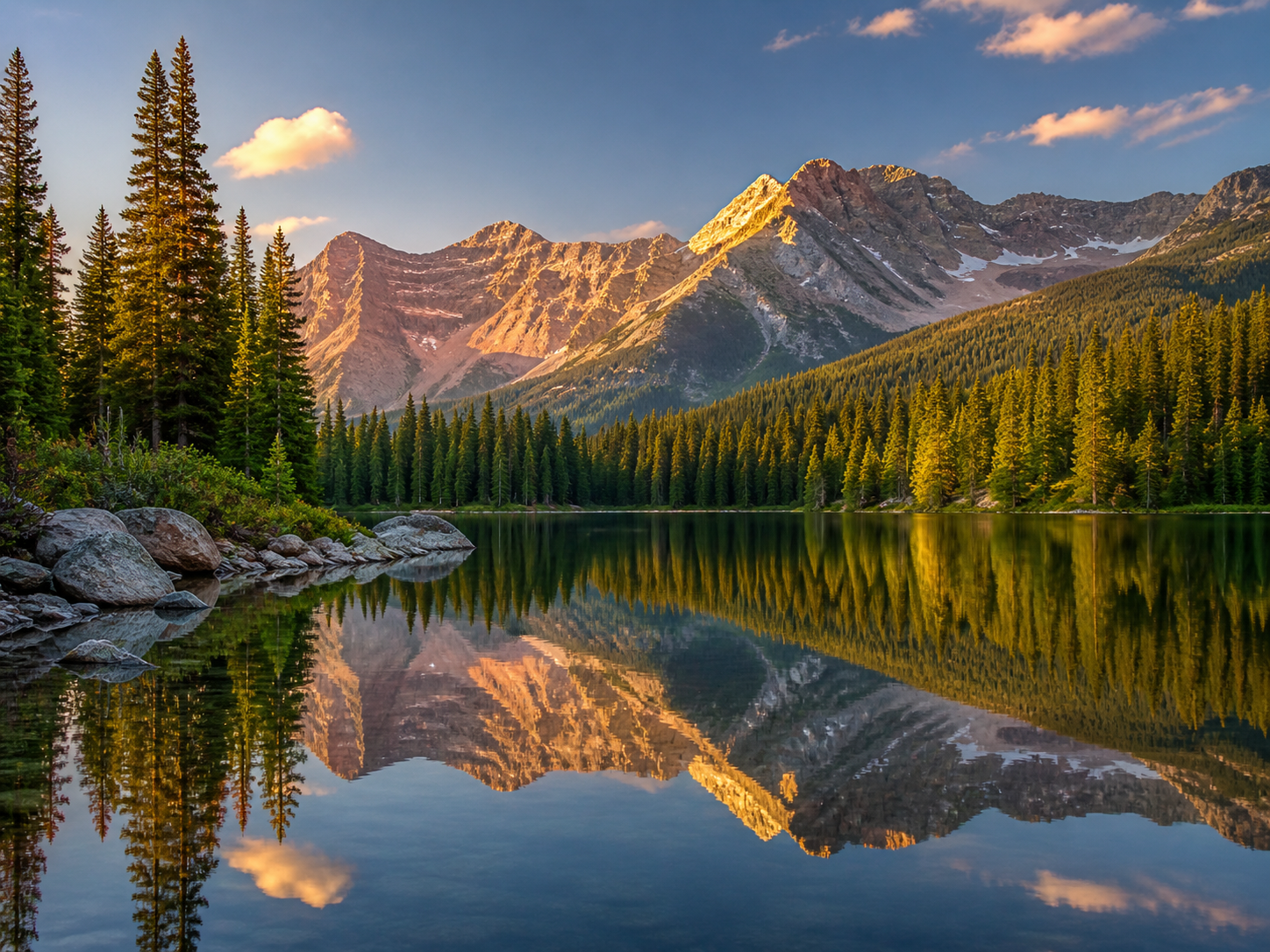 Bill Ilkov outdoor adventure golden mountain lake at sunset