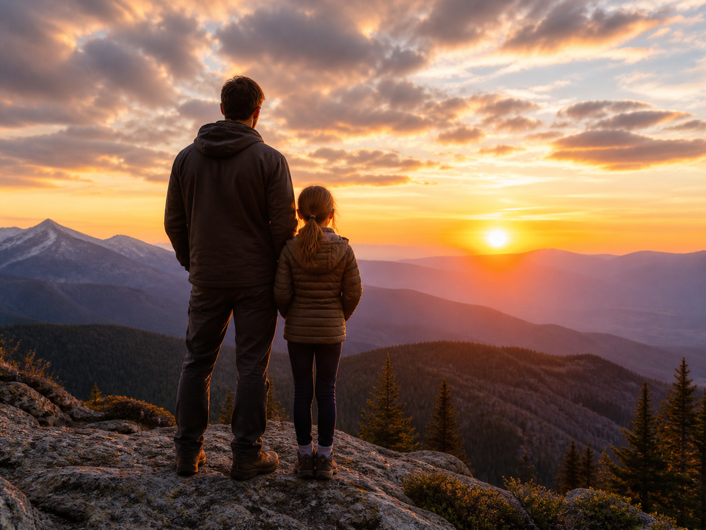 Bill Ilkov and daughter mountain overlook representing guidance