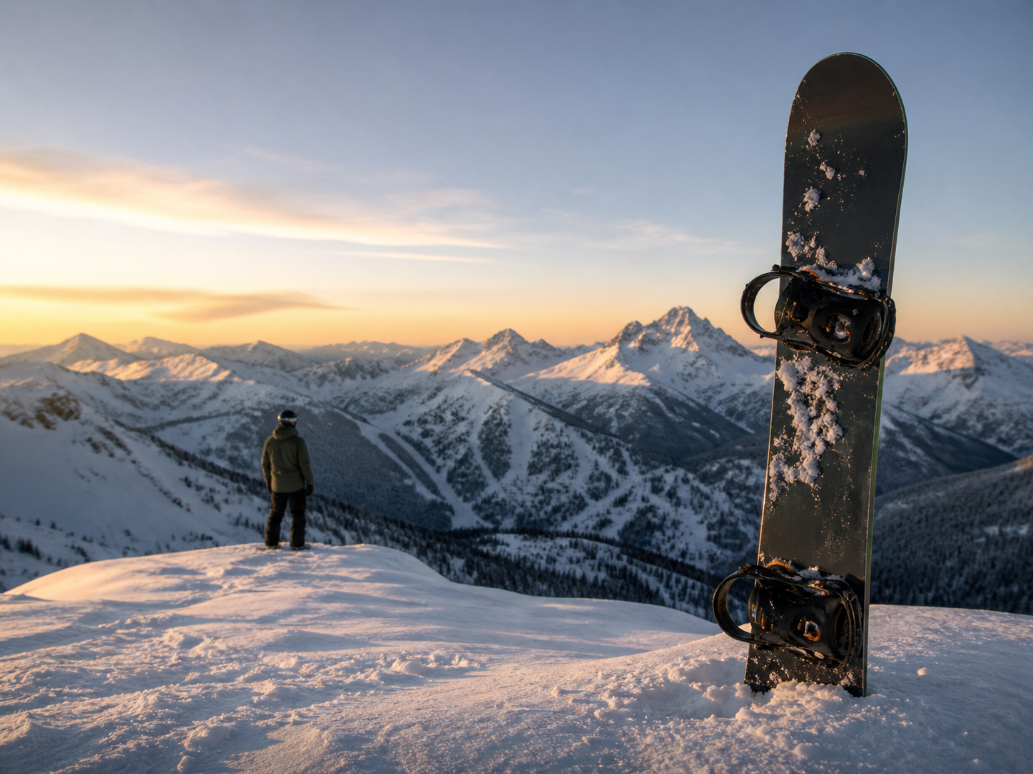 Bill Ilkov snowboarding journal snowy mountain reflection scene